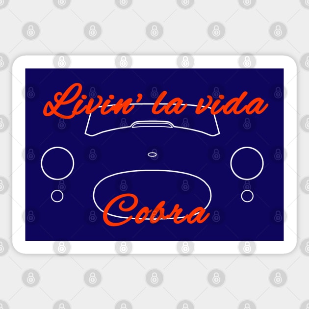 Livin la vida Cobra 1960s British classic car outline Sticker by soitwouldseem